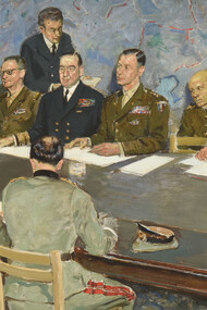 Lucien Jonas, Firma de la capitulación alemana del 7 de mayo de 1945 en Reims, 1946. Hace ochenta años, con la rendición de Alemania en mayo y de Japón en septiembre de 1945, terminó oficialmente la Segunda Guerra Mundial, el conflicto más sangriento de la historia