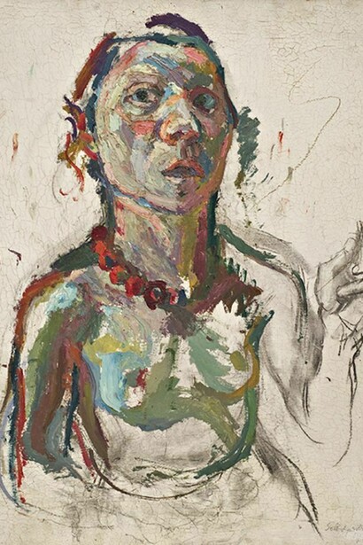 Maria Lassnig. Selbstporträt expressiv. 1945. Oil on canvas. Courtesy the artist.