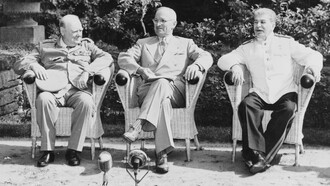 Churchill, Truman y Stalin en Potsdam (1945)