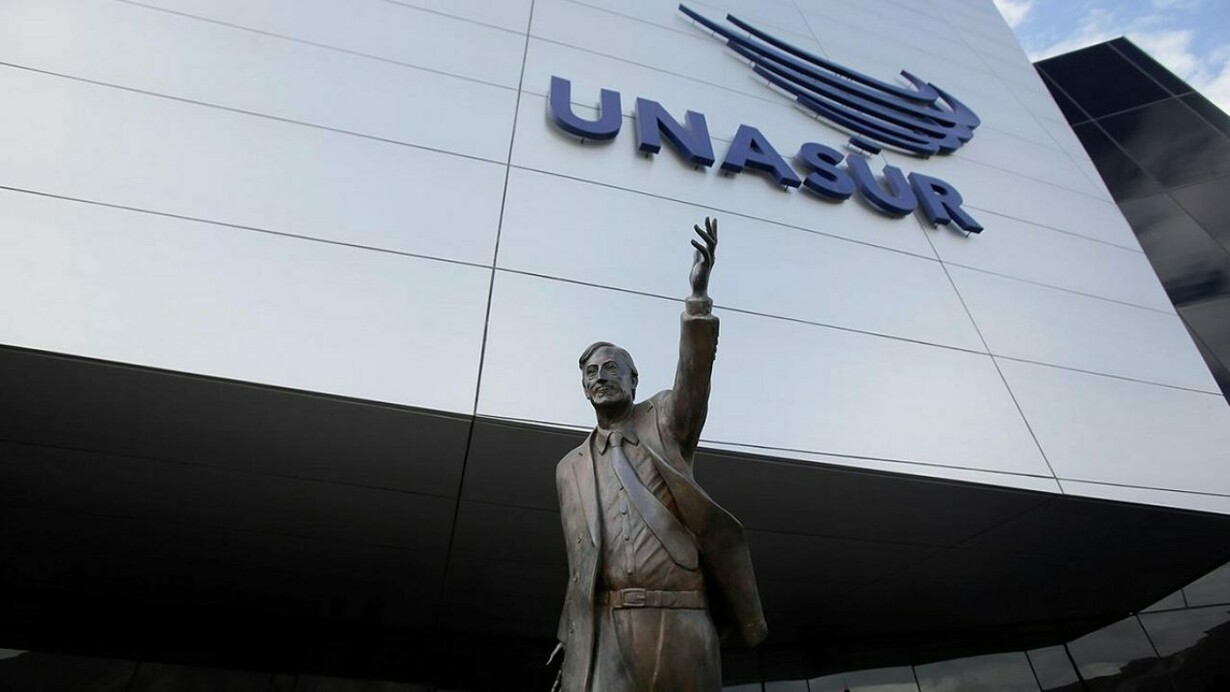 The statue of Nestor Kirchner removed in 2019 from the headquarters of the General Secretariat of UNASUR in Quito, Ecuador