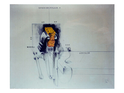 Fabrizio Plessi, Sperimentale, 1971, 162x130 cm, grafite e nitro su carta intelata