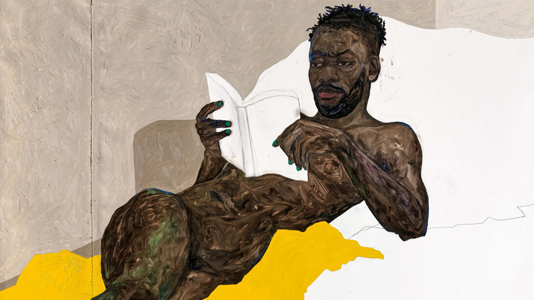 Amoako Boafo, Yellow blanket, 2018. Mit freundlicher Genehmigung des Unteren Belvedere