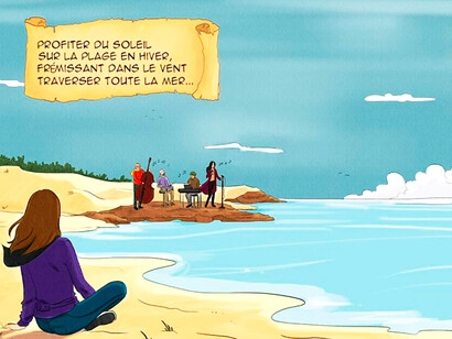Illustrazione di Misa Lioce per il fumetto musicale "C’est Aujourd’hui" (Oggi)