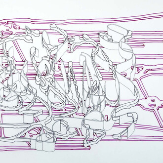 Felice Grodin, Local versus express. 2023. Courtesy of Diana Lowenstein Gallery