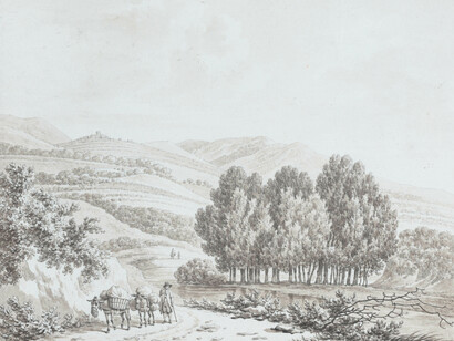 Daniël Dupré, Auf dem Weg von Tivoli nach Vicovaro (detail), 1793. Courtesy of Gemäldegalerie