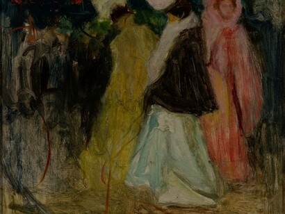 Hermen Anglada-Camarasa, Parisian nocturnal scene, Paris, c. 1900, Oil on board