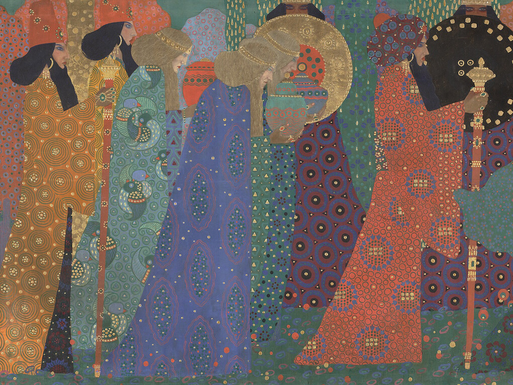 Vittorio Zecchin (1878-1947), Les mille et une nuits, vers 1914, Huile sur toile, 171 × 384 cm, Paris, musée d’Orsay, achat, RF 2012 24 © Musée d’Orsay, dist. RMN-Grand Palais / Patrice Schmidt © Droits réservés
