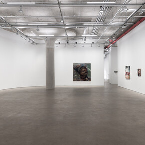 Noel W Anderson, Courtside sermon, exhibition view. Courtesy of Harper’s Chelsea 512