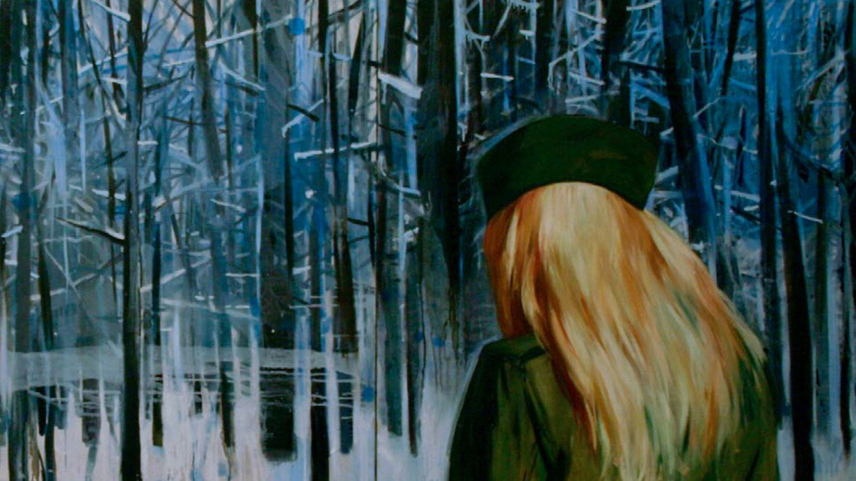 Natacha Ivanova, Soldiers I 2008, huile sur toile (triptyque), 160 x 342 cm, détail