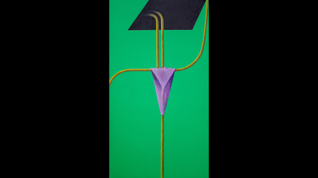 Iacopo Pesenti, Enigma, tecnica mista su tela, 90x50 cm, 2019