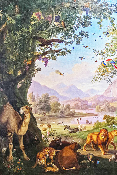 Johann Wenzel Peter, Adamo e Eva nel paradiso terrestre (dettaglio), fine del XVIII sec, Musei Vaticani, Pinacoteca, Roma, Italia