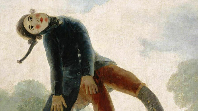 «El pelele» (1791-1792), detalle, Francisco de Goya