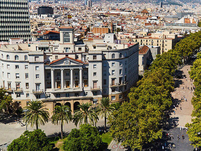 Vista aérea de La Rambla, Barcelona