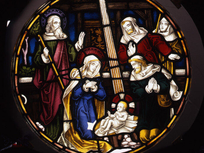 Stained glass roundel from the RD&E Hospital chapel, The Nativity © RAMM