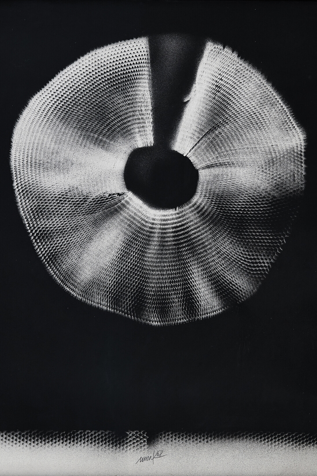 Heinz Mack, Lichtwirbel, 1968, Spray paint on paper, 81 x 59 cm, 31 7/8 x 23 1/4 inches