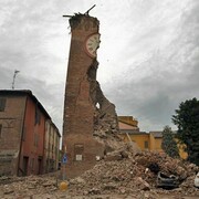 La torre dell'orologio di Finale Emilia dopo il sisma del 19 Maggio 2012.