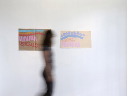 Giorgio Griffa, exhibition view. Courtesy of Rafael Pérez Hernando Gallery