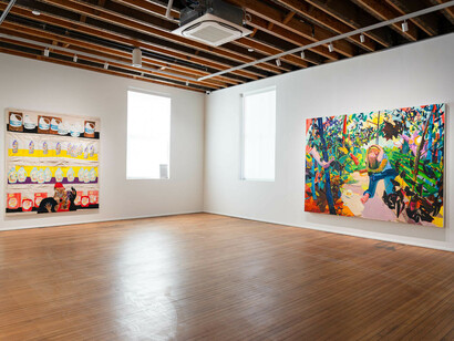 Various artists, American vignettes. Symbols, society, and satire, exhibition view. Courtesy of Rubell Family Collection