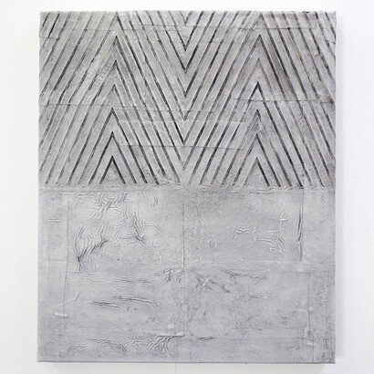 Asger Dybvad Larsen, Paint tray paintings, 2015, mixed media on canvas 60 x 50 cm (1)