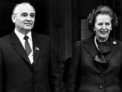 Mijaíl Gorbachov y Margaret Thatcher,  primera ministra del Reino Unido desde 1979 a 1990