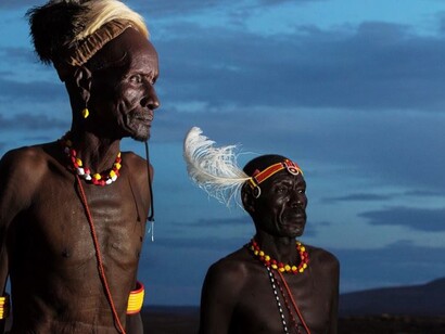 Men part of the Nilote tribe. Christianism and Islam are the two main traditional religions practised by Nilotes, Africa
