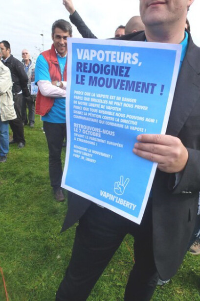 Demonstration of European vapers in Strasbourg, France, protesting