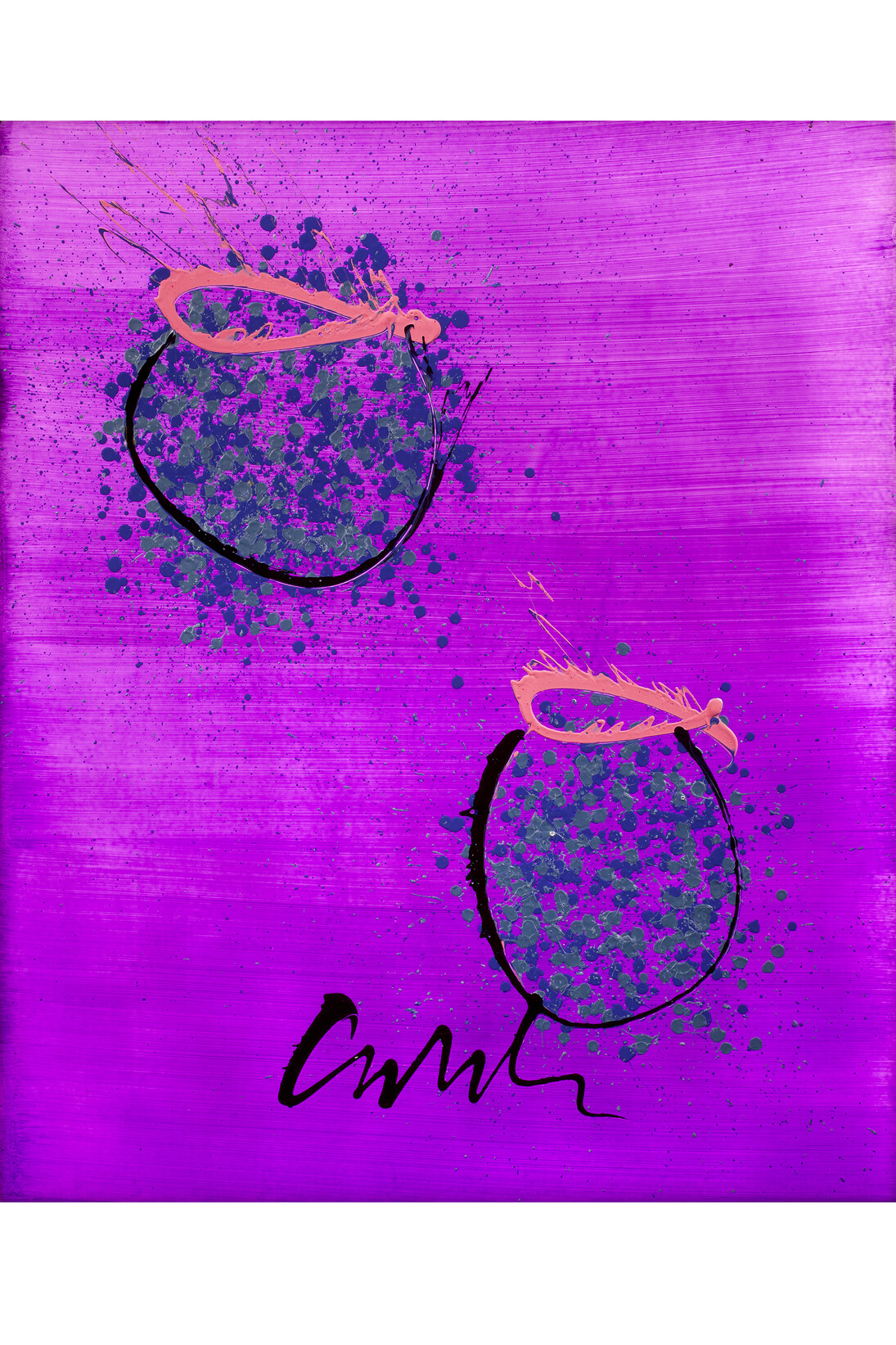 Dale Chihuly, Basket Drawing on Acrylic, 2014, 52 x 43” (pink)