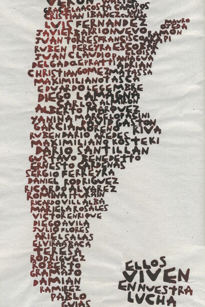 Taller Popular de Serigrafía, Ellos viven en nuestra lucha - 20 años (detail), 2003. Courtesyof  MASP