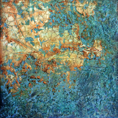 Aida Izadpanah, Transcendence 9, Mixed Media on Canvas, 18 x 18, 2014