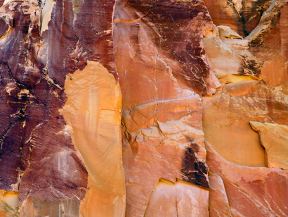 Sally Gall, Fracture Zone: Ochre, 2022. Courtesy of Robert Klein Gallery