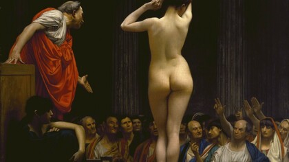 La oferta y la demanda según Jean-Léon Gérôme: «Mercado de esclavos en Roma» (ca.1884)