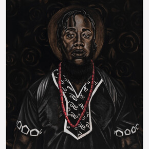  Alpha Massaquoi, Mentor of the Year, 2020. Charcoal on Paper, 60” x 58”. Courtesy of the artist and Kingston Gallery