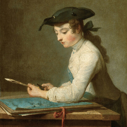 «El joven diseñador», Jean Siméon-Chardin (1699-1779)