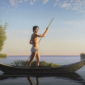 David Ligare, The Cane Gatherer (Qanu), 2010-14, Oil on canvas, 60 x 90 in.