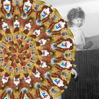 Marija Nemcenko
No more than vodka & kebabs 
Photographic print (one of three)
No more than vodka & kebabs by Marija Nemčenko co-opts the visual language of advertising as a way to explore stereotypes relating to migration, as well as the artist’s own identity. 
