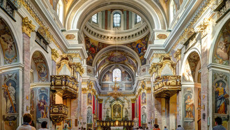 Andrea Pozzo, cathedral of Ljubeljana, interior, Slovenia