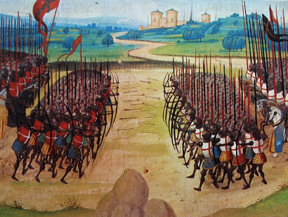 Battaglia di Azincourt, miniatura medievale