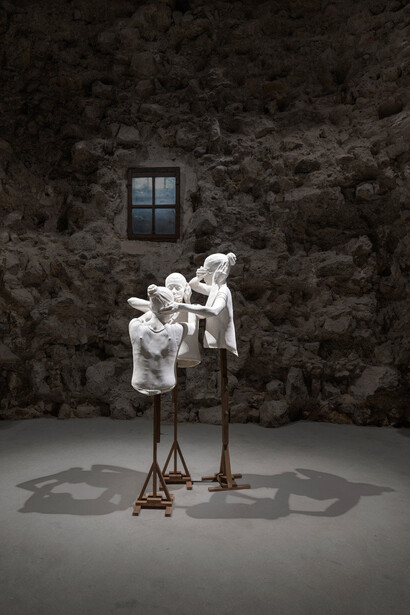 Shilpa Gupta - Untitled 2017-2018, polymer resin, wood, 135 x 84 x 91,5 cm. Photo Ela Bialkowska, OKNO Studio