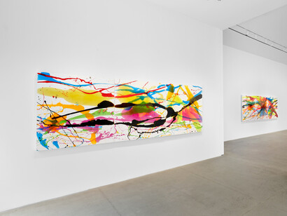 Helen Marden, Interlude of joy, exhibition view. Courtesy of Gagosian Gallery