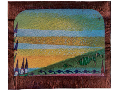 Dorothy F. Foster, Praire, 1970–1986, ballpoint pen on found magazine paper, 4 7⁄8×5 9⁄16 inches. Courtesy of March
