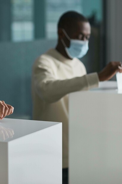 Man voting for his preferred candidate