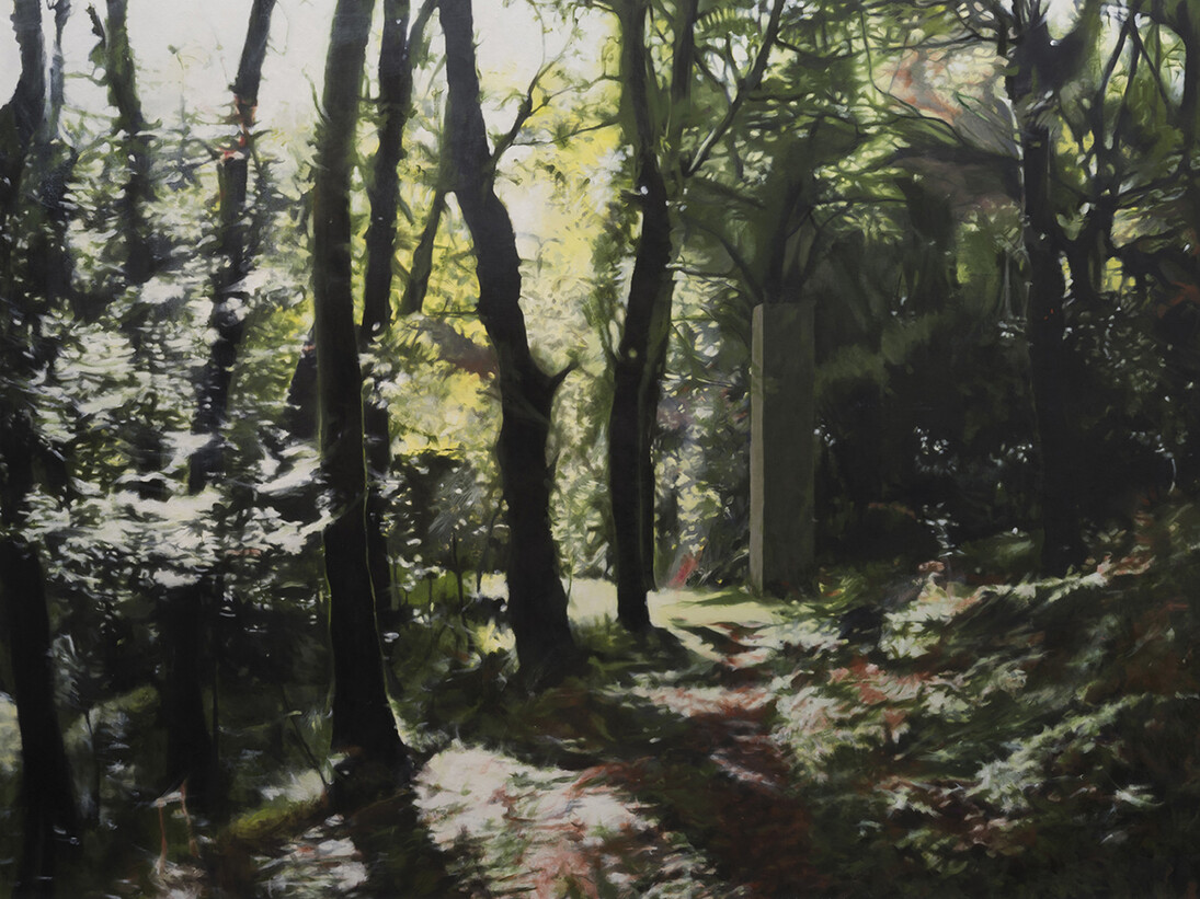 Álvaro Negro, Columna I, 2012-2015, Óleo sobre lino, 186 x 330 cm