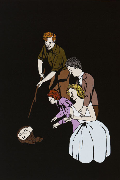 David Orme, Lubok Untitled, 6 Colour Screenprint with varnish on Somerset Black Velvet Paper, 2010, Edition of 25