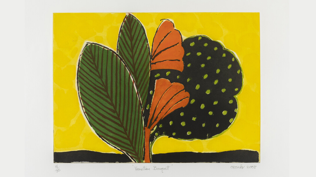 William Crozier, Venetian Bouquet, 2008, Coloured aquatint, hand finished (c) The Estate of William Crozier, Courtesy of Flowers Gallery