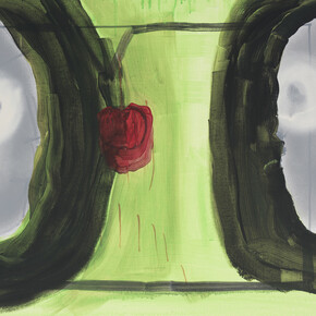 Bernard Gaube, Face à face + Pomme, Huile sur toile, 2015, 60 x 74 cm
