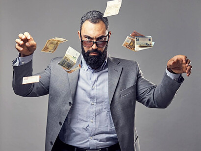 The CEO’s cold stare reflects the chilling reality of a system where profit reigns supreme and the voices of the people are drowned out by the noise of sensationalised media