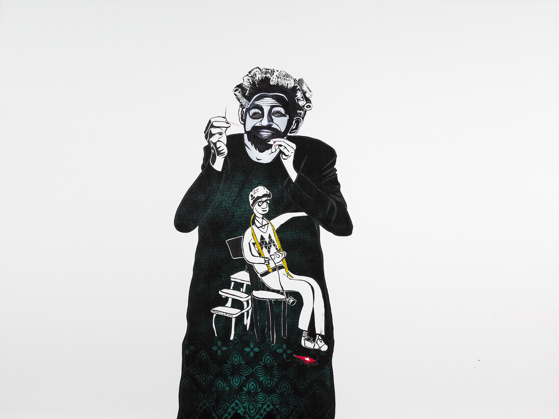 Khaled Takreti, Mon Heritage, 2014, Acrylic on canvas, 160 x 106 cm