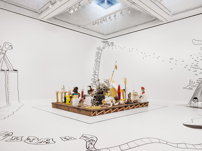 Nicole Eisenman and Edith Hammar, My eyes are like funnels, my ass is a hand, exhibition view. Courtesy of Moderna Museet