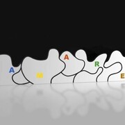 Michelangelo Pistoletto, Amare, 2006,
silkscreen on stainless steel, 49,5 x 226 cm,
Courtesy Tornabuoni Art