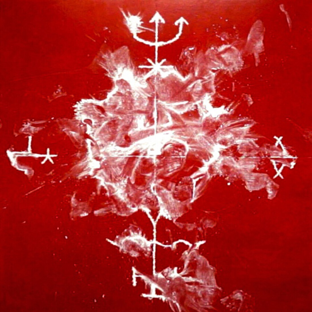 John Cussans & Roberto Peyre, +HRdpN+)(BANBHAMOOIRA+, (Pronto for Banbha Mooira), 2012 - present, Talcum powder, 100 x 100 cm 1.1
